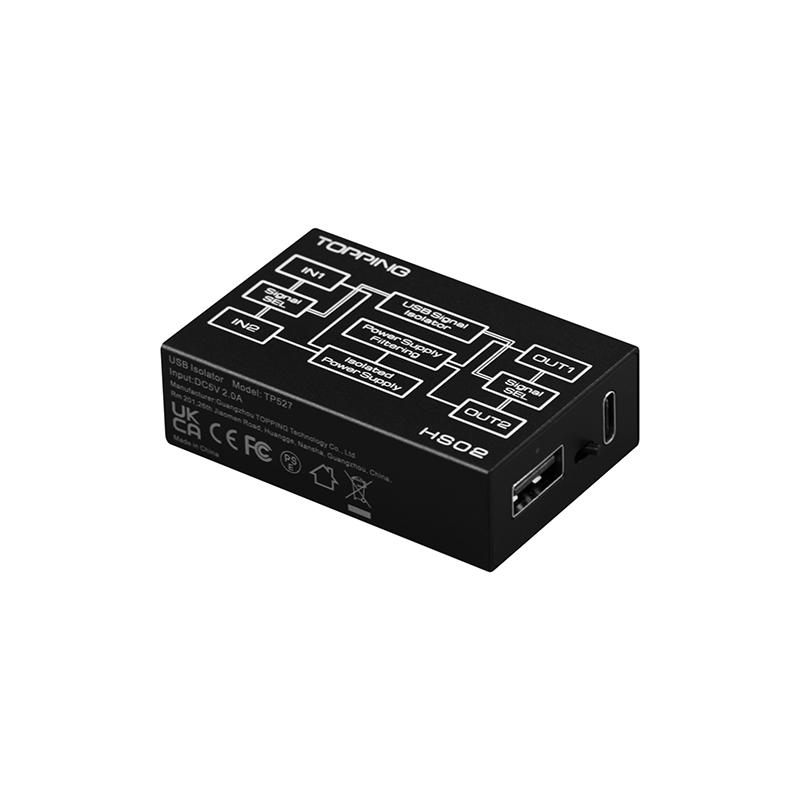 Topping HS02 USB 2.0 Bộ cách ly âm thanh hiệu suất cao Loại C Đầu vào 1500KVRMS PCM32Bit/768KHz DSD512 gốc 0,073ultra Độ trễ thấp