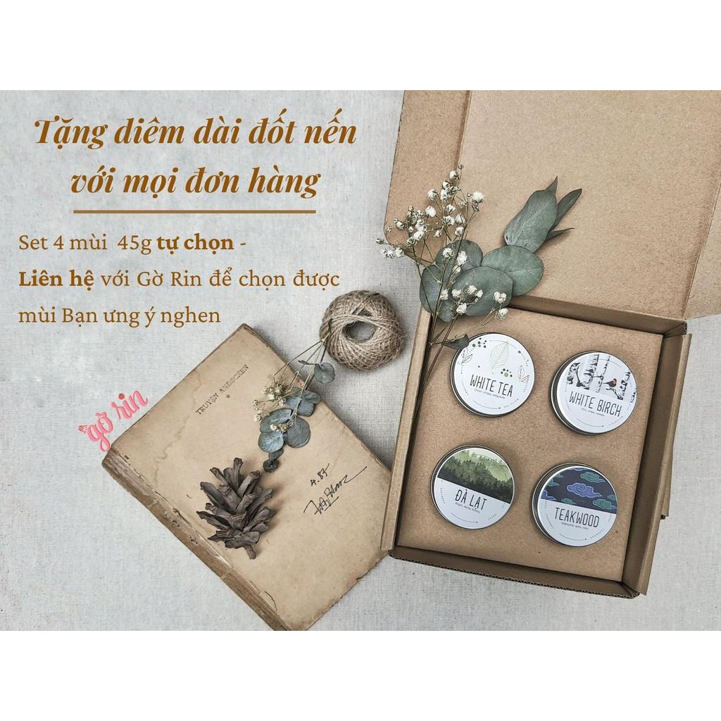 Set 4 mùi hoặc Hũ lẻ - Nến thơm Candle Cup (bấc gỗ - 45g/mùi)