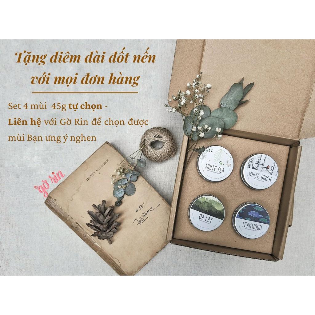 Set 4 mùi hoặc Hũ lẻ - Nến thơm Candle Cup (bấc gỗ - 45g/mùi