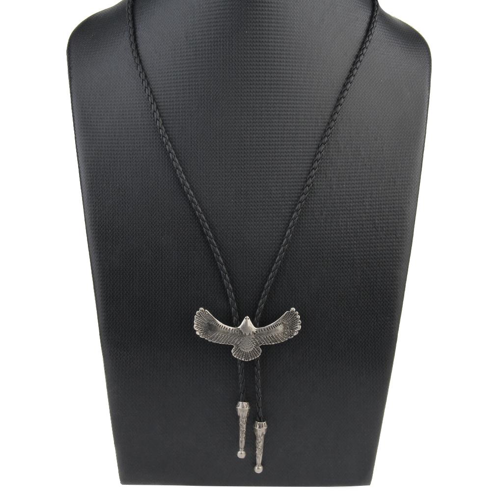 Adult Men Antique Style Alloy Metal Eagle Pendant Bolo Tie Necktie Necklace