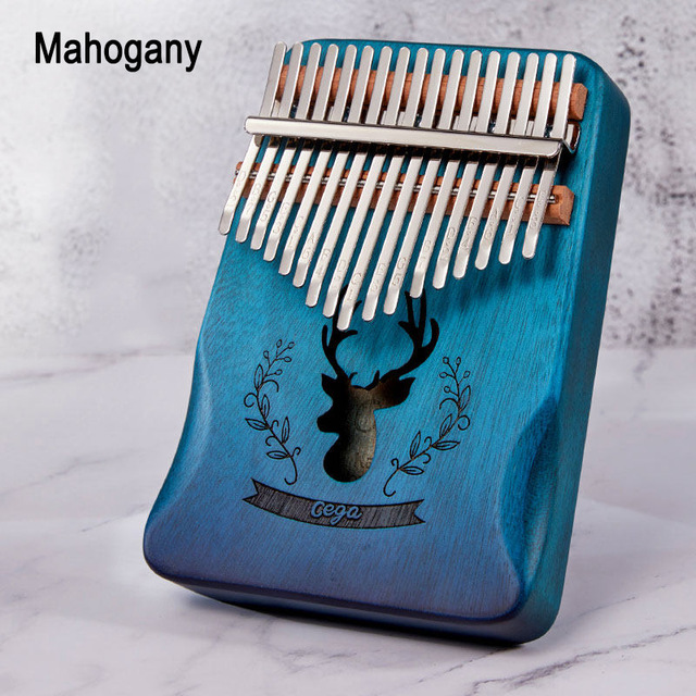 Đàn kalimba 17 phím Nai xanh phun sơn cao cấp CEGA88950-4572 Đầy đủ phụ kiện, búa chỉnh âm -Tặng bông tắm xơ mướp PROVK399