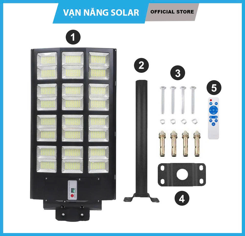 Đèn đường liền thể năng lượng mặt trời 600W