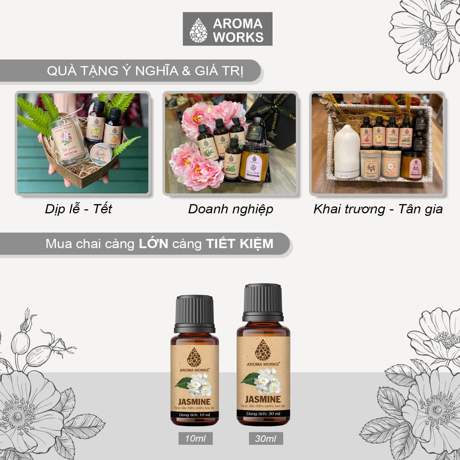 Tinh Dầu Lài Aroma Works Essential Oils Jasmine