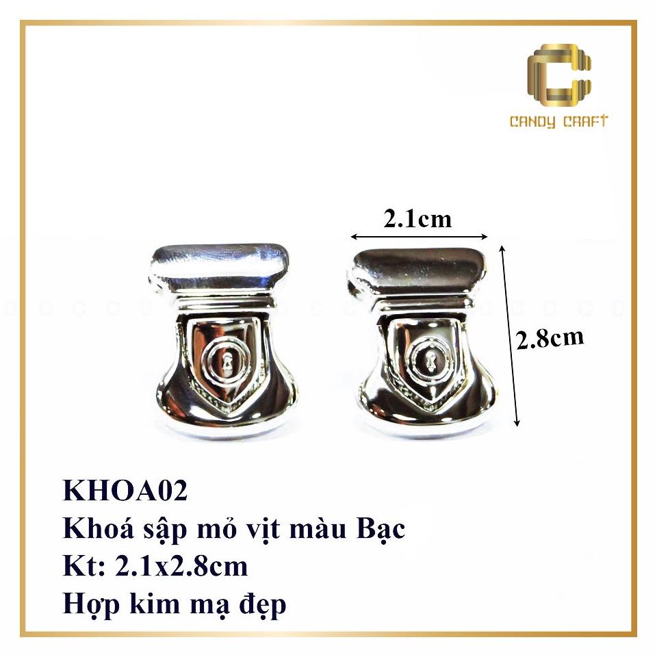 KHOÁ SẬP MỎ VỊT NHỎ MÀU bẠC