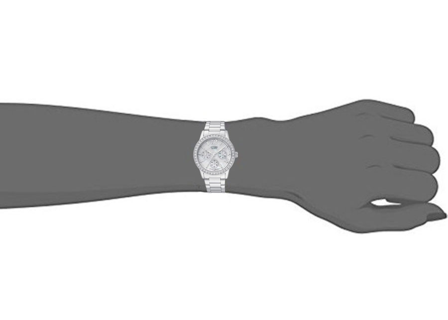 Đồng Hồ Citizen Nữ Đính Đá Swarovski Dây Kim Loại Pin-Quartz ED8090-53D - Mặt Xà Cừ