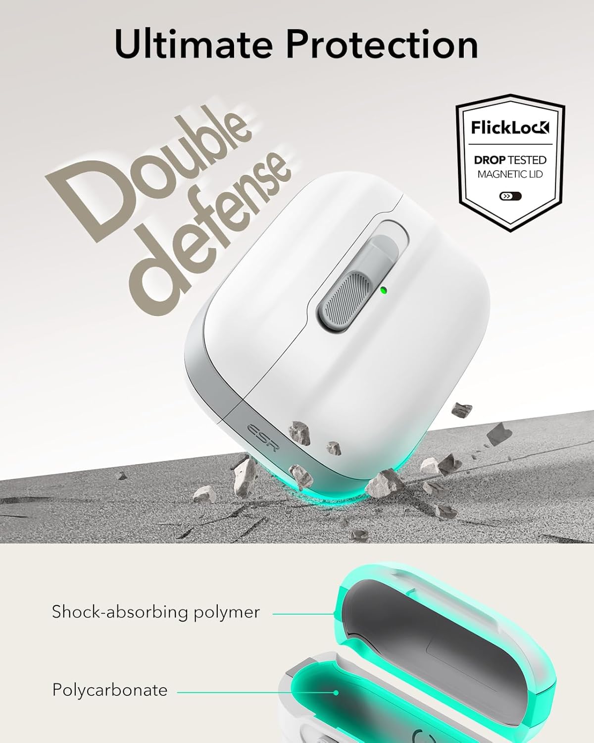 Bao Case cho AirPods Pro 2 (2023/2022/2019) ESR Pulse FlickLock Case with HaloLock – Hàng Chính Hãng