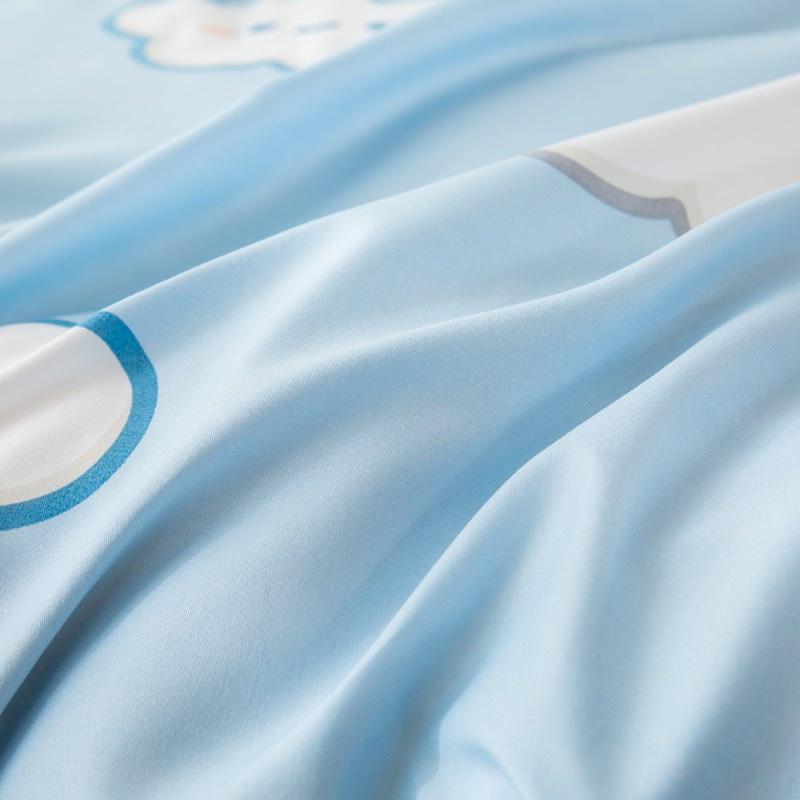 Bộ chăn ga gối Cotton poly M2T bedding gồm vỏ chăn mền, drap ga giường và 2 vỏ gối nằm - PL Mây xanh