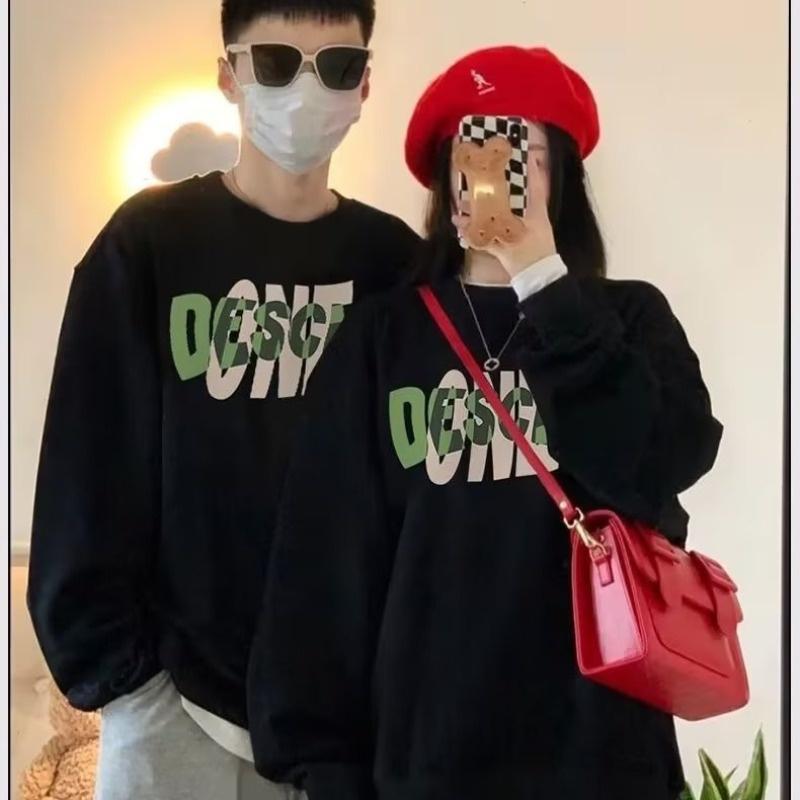Áo Sweater Tay Dài Cổ Tròn Dáng Rộng In Chữ Phong Cách Hip hop Thời Trang Cho Nam Giới Size M-3XL