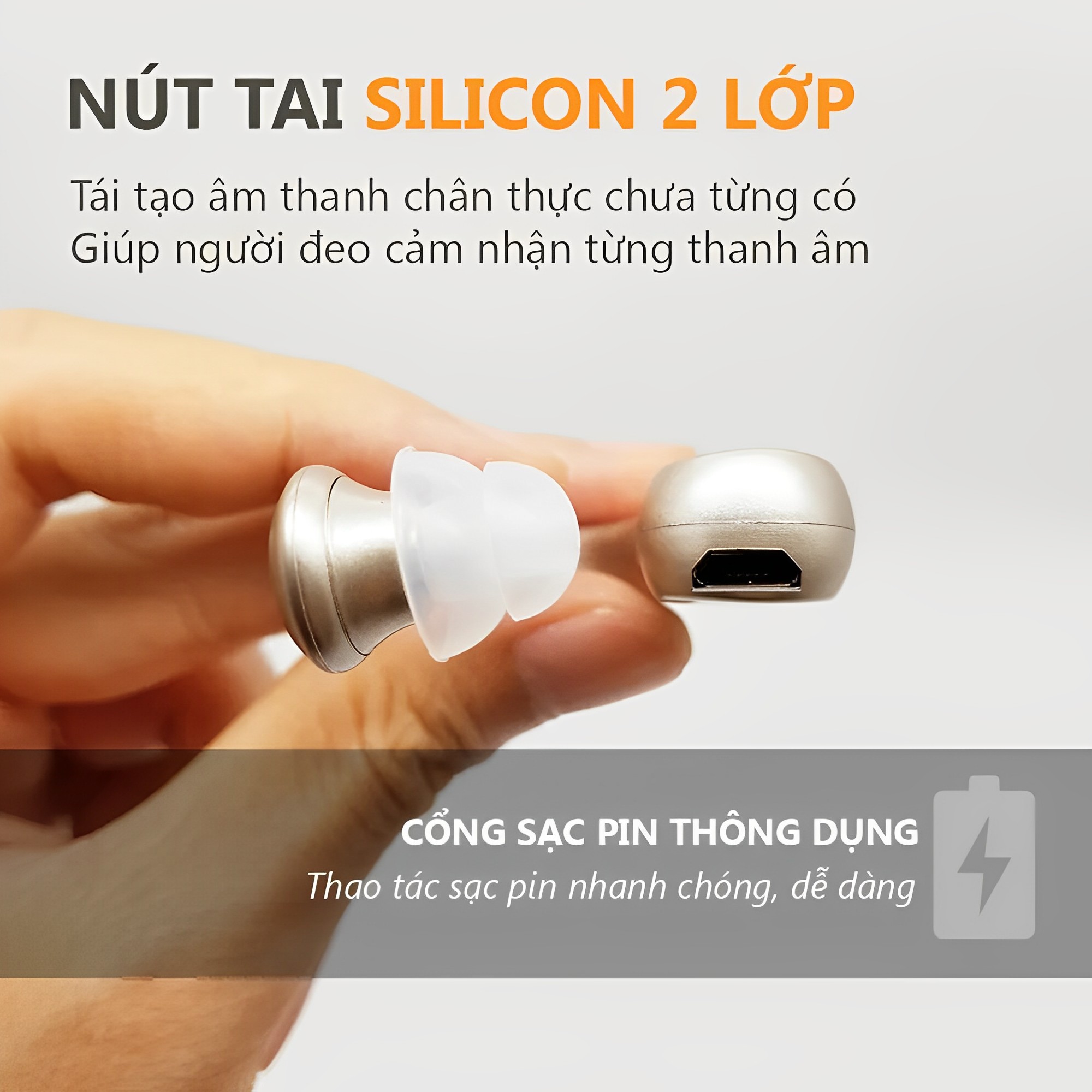 Tai nghe trợ thính,máy trợ thính không dây VHP1204,hỗ trợ giao tiếp dễ dàng cho người khiếm thính