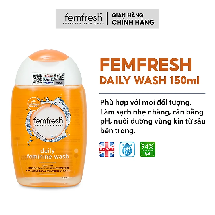 Dung dịch vệ sinh phụ khoa cao cấp Femfresh giúp làm sạch thơm, kháng viêm, kháng khuẩn, phòng viêm nhiễm cho cả nữ và nam - Massel Official