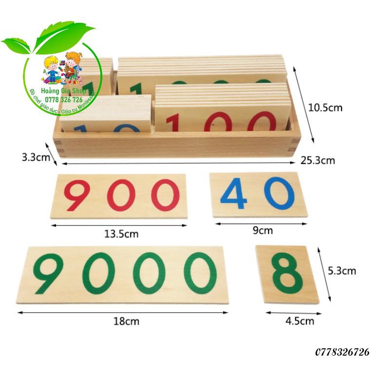 Hộp thẻ số bằng gỗ 1-9000 cỡ nhỏ (Small Wooden Number Cards With Box 1-9000