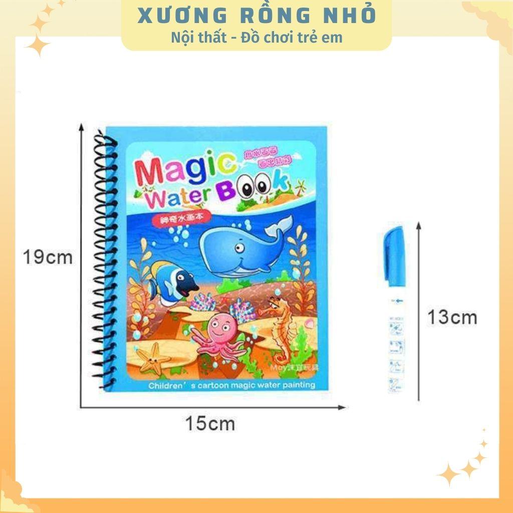 Đồ Chơi Tranh Tô Màu Nước Ma Thuật Tự Xóa, Sách Tập Tô Thần Kỳ, Magic Water Book Cho Bé Tặng 1 Bút Tô Màu