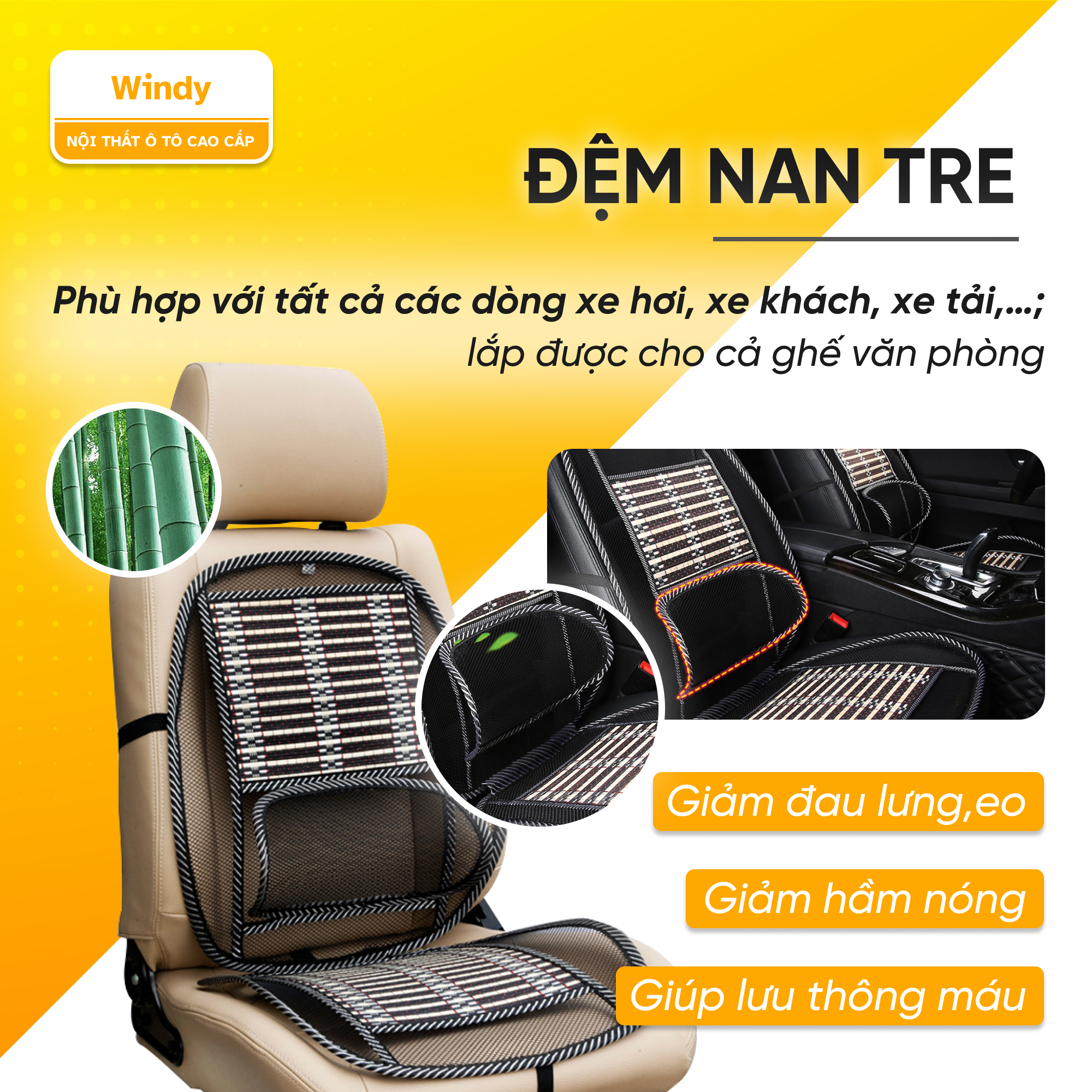 Đệm Lót Ghế Xe Hơi Chống Nóng Lưng