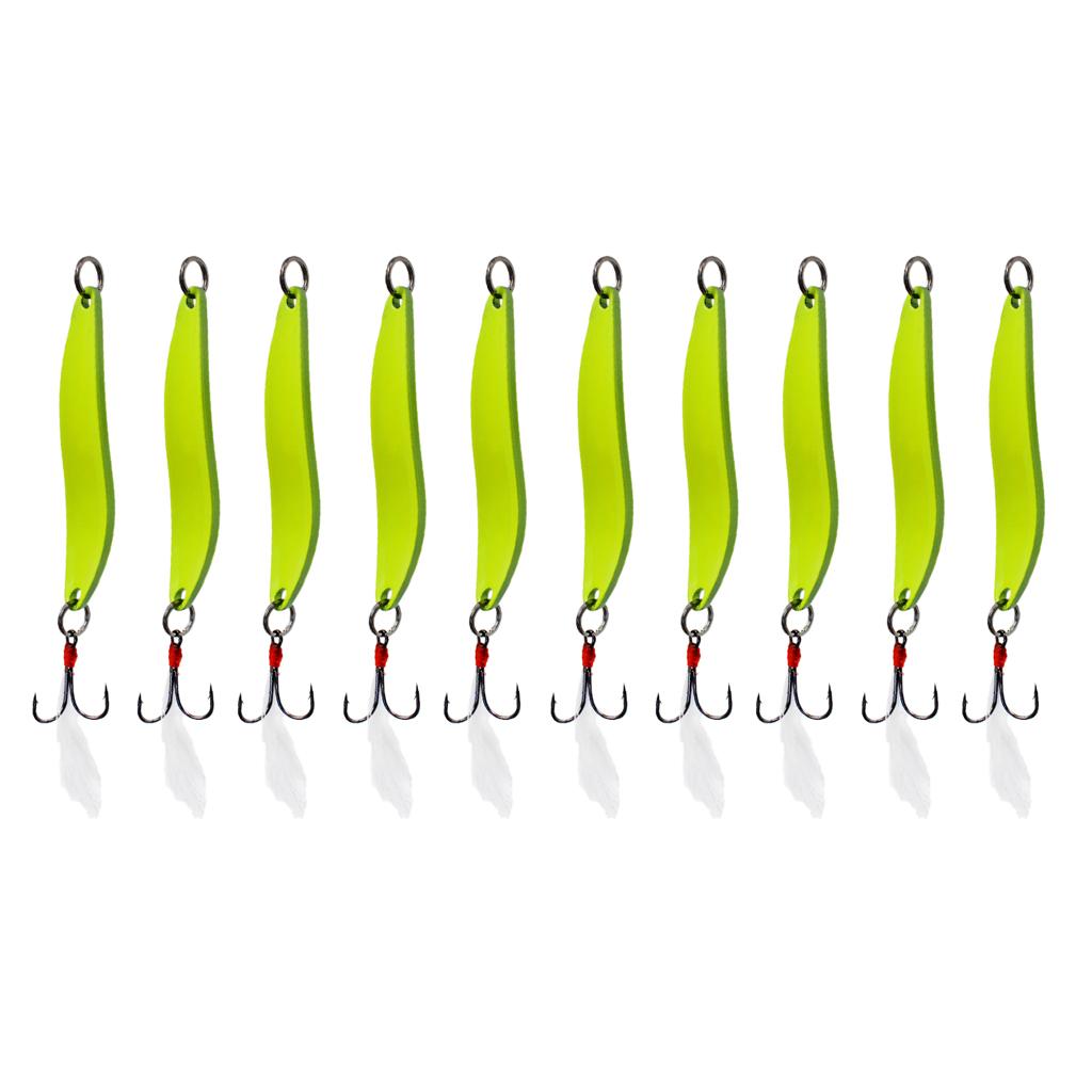 10 PCS Metal Luminous Fishing Lures Hard Baits for Outdoor Night Fishing 5g
