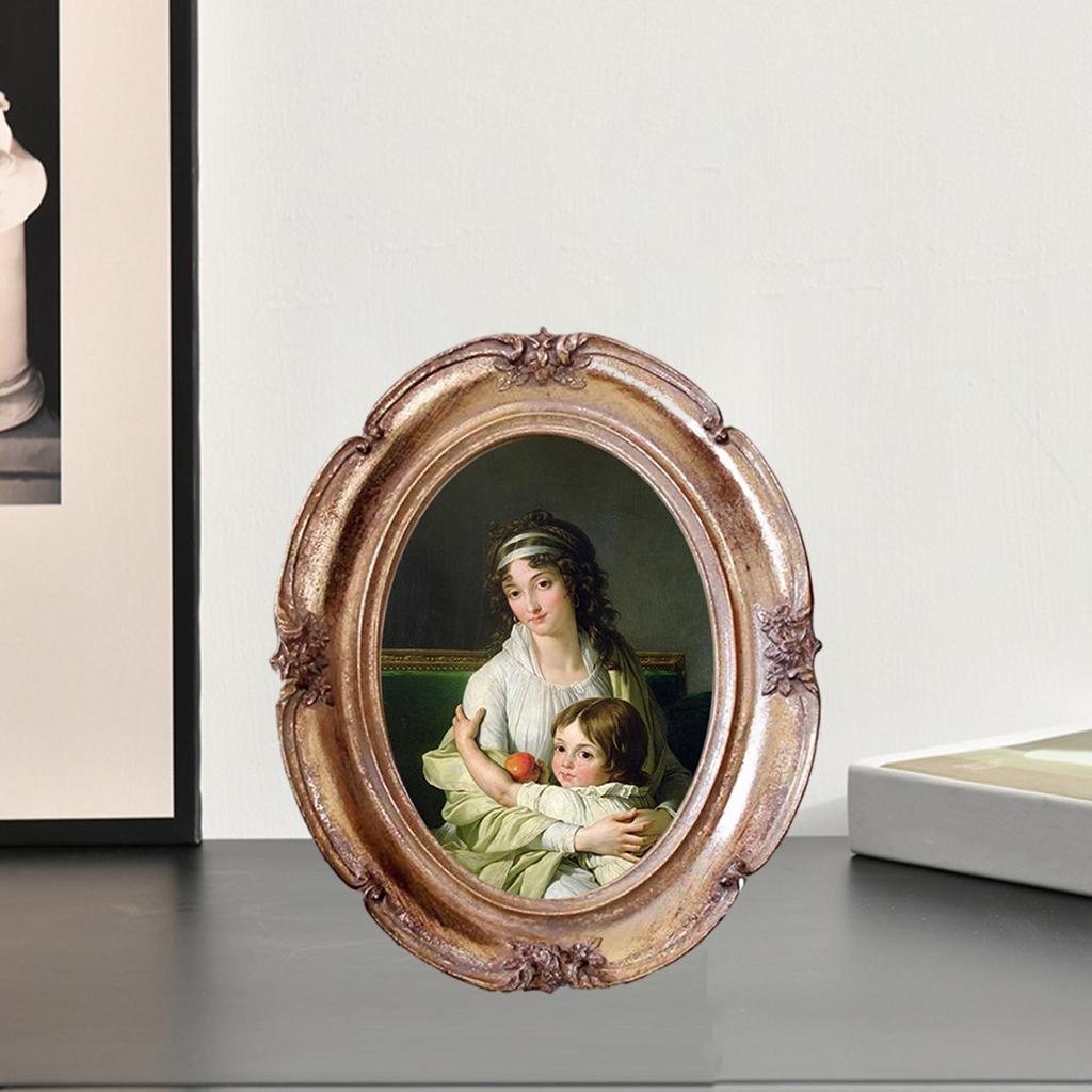 Resin Photo Frame Oval Antique Frames for Wedding Gifts Home Decor