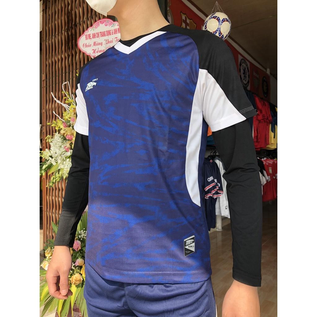 Bộ quần áo đá banh thể thao bóng đá không logo cao cấp chất vải gai lạnh mẫu áo thể thao Riki