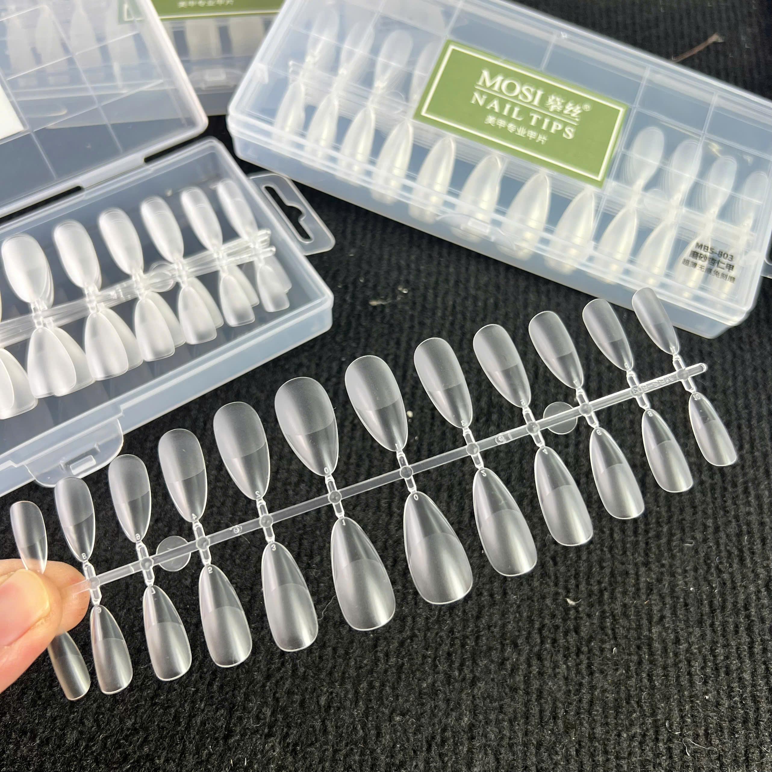 Hộp 240 Móng Up Tay Form Bầu Tròn MOSI MBS803 Siêu Mỏng Dẻo Làm Nail Thông Dụng Đủ Size Dễ Úp Tệp Móng Chuẩn Form Siêu Đẹp