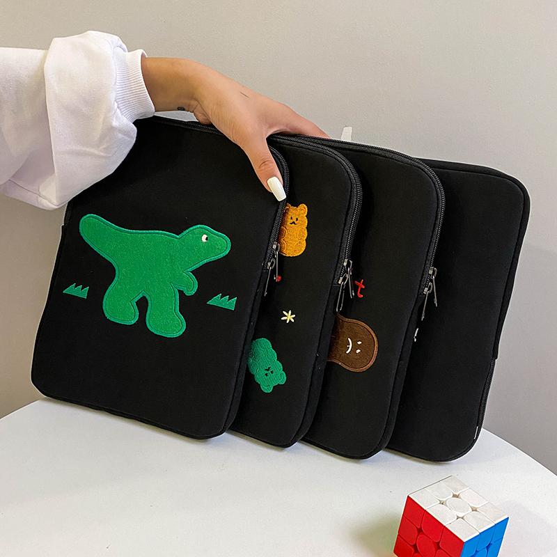 Hoạt Hình Khủng Long Gấu Ốp Lưng Máy Tính Bảng Laptop Túi Cho Mạc IPad Pro 9.7 11 13 15 Inch Bé Gái Bên Trong Tay túi Đựng Túi
