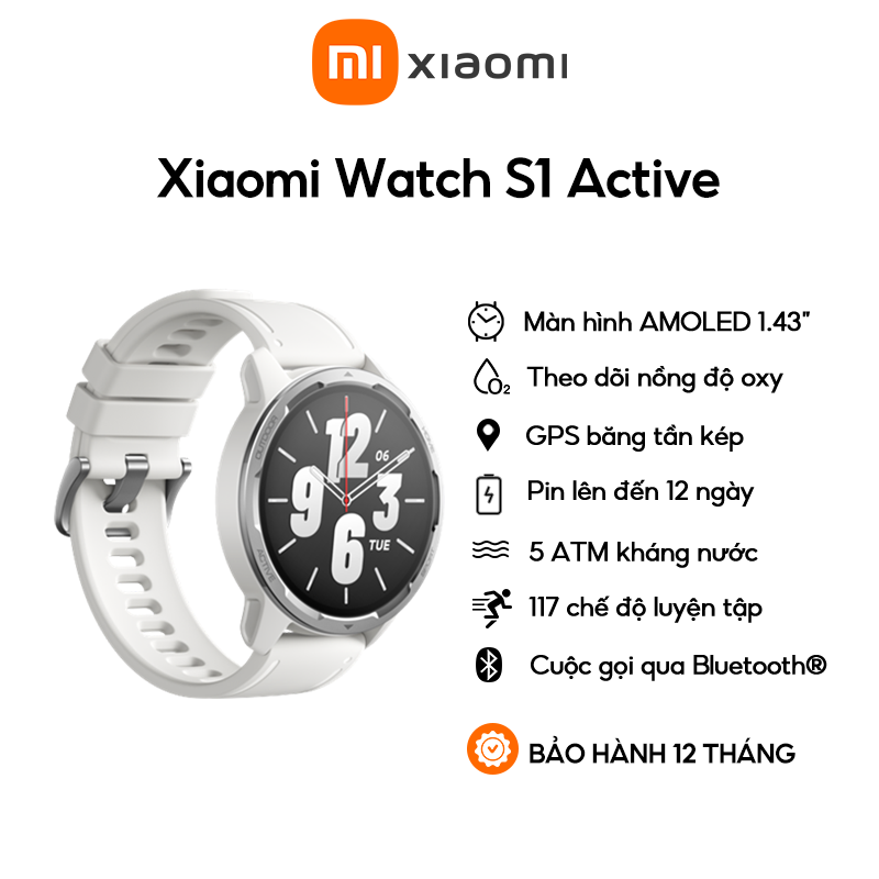 Đồng Hồ Thông Minh Xiaomi Watch S1 Active l Giữ vẻ phong cách cả khi bạn tập luyện - Hàng chính hãng