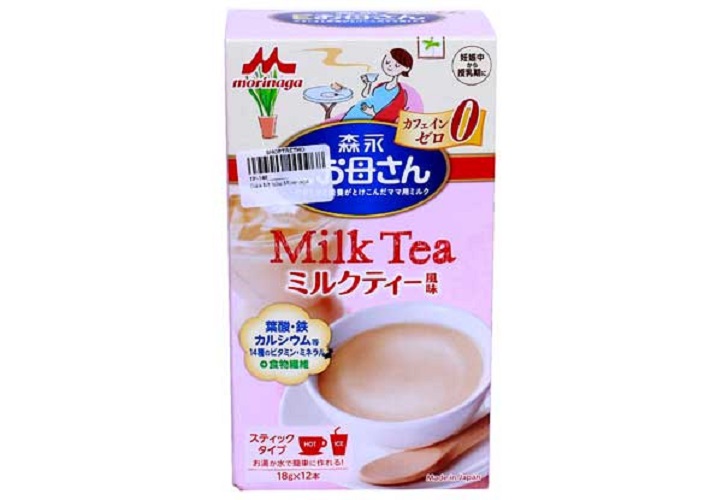 Sữa bầu Morinaga hộp 12 gói vị hồng trà/ trà xanh/ Cafe