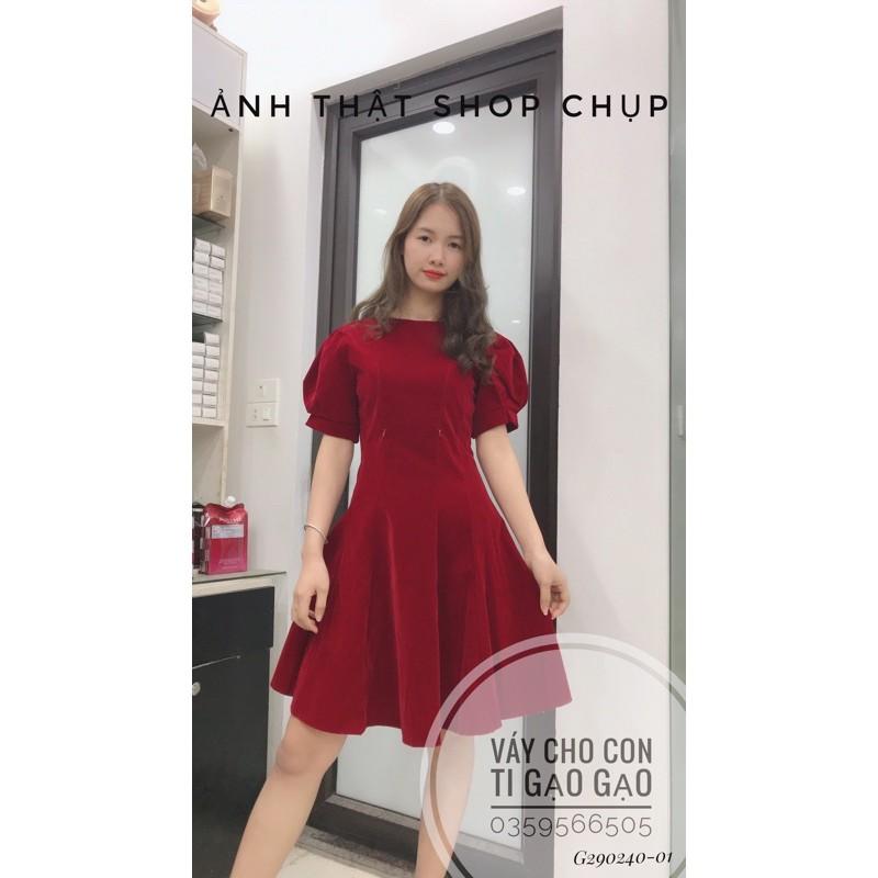 Váy nhung cho con bú ẢNH THẬT