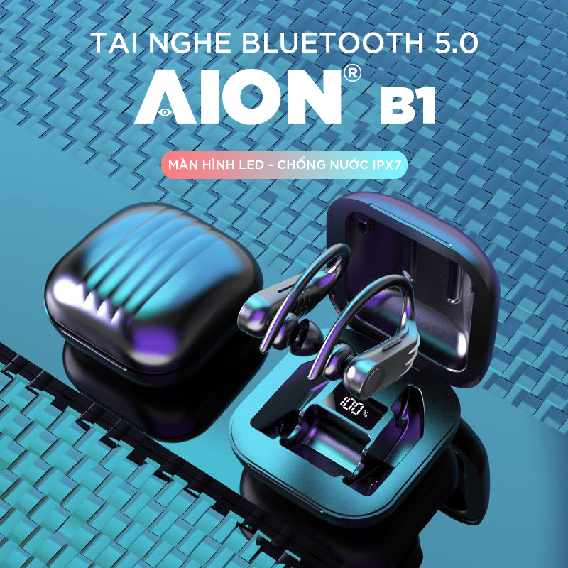 Tai Nghe Bluetooth AION Pro B1 Chất Lượng Cao - Chống Rơi - Chống Nước IPX7 - Màn Hình LED - Đàm Thoại HD - Tự Động Kết Nối - Tương Thích Cao - USB Type C - HÀNG CHÍNH HÃNG