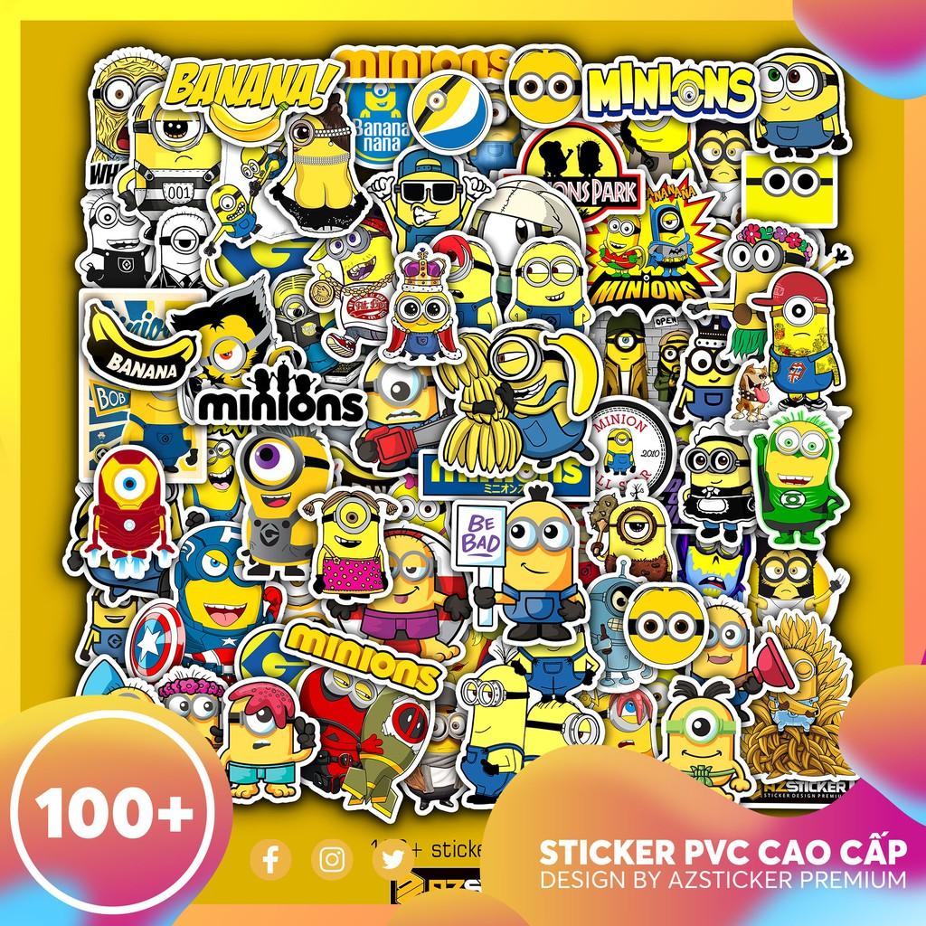 Bộ Sticker Minion Cute Dán Nón Bảo Hiểm , Dán Laptop , Dán Vali , Dán Điện Thoại , Dán Máy Tính Chống Thấm Nước