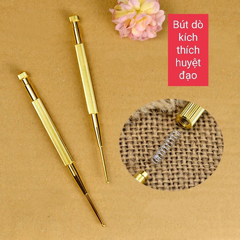 Bút dò kích thích huyệt massage tai bằng đồng . Bút bấm huyệt loa tai, nhĩ châm.Miếng dán nhĩ châm hạt vương bất lưu hành