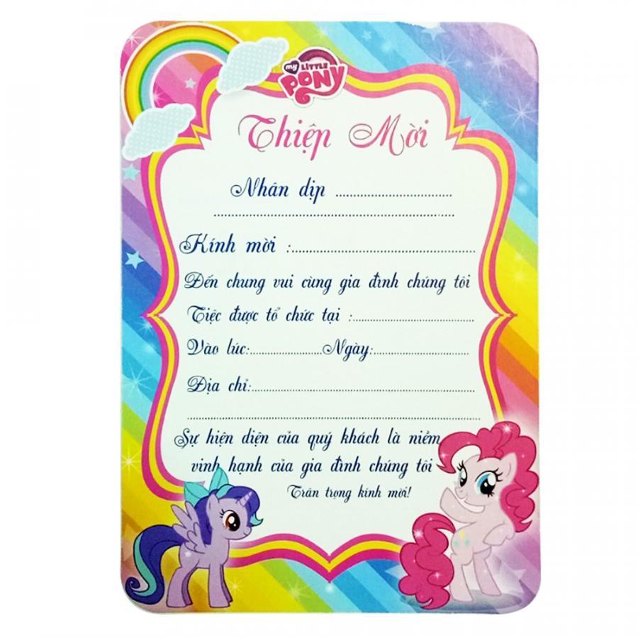 Combo 10 thiệp mời sinh nhật Pony