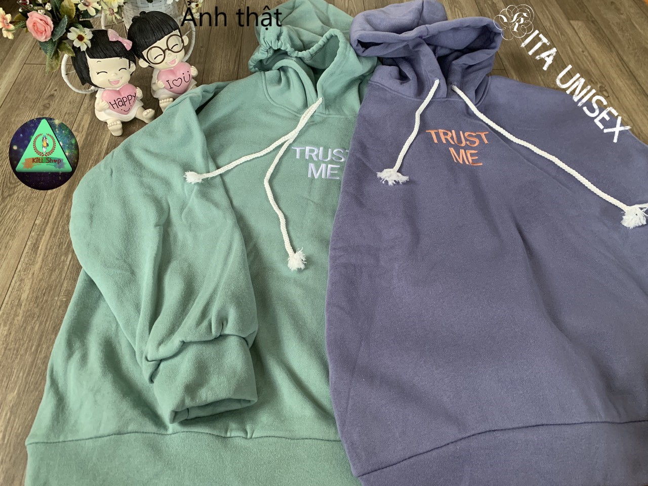 Áo khoác Hoodies nữ vải nỉ bông mềm ấm Freesize Thời trang Hot Trend Kita Unisex - TRUST ME