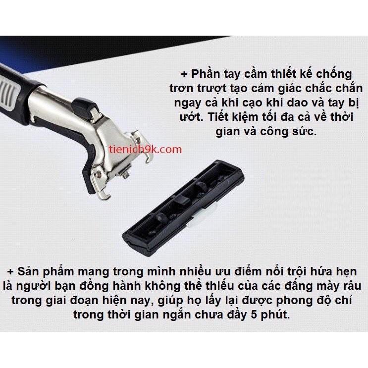 Bộ dao cao râu 30 lưỡi kép dễ thay ,sạch sẽ  siêu bén kèm bàn cạo, tặng kèm 1 tuýp kem cạo râu dành cho nam cao cấp