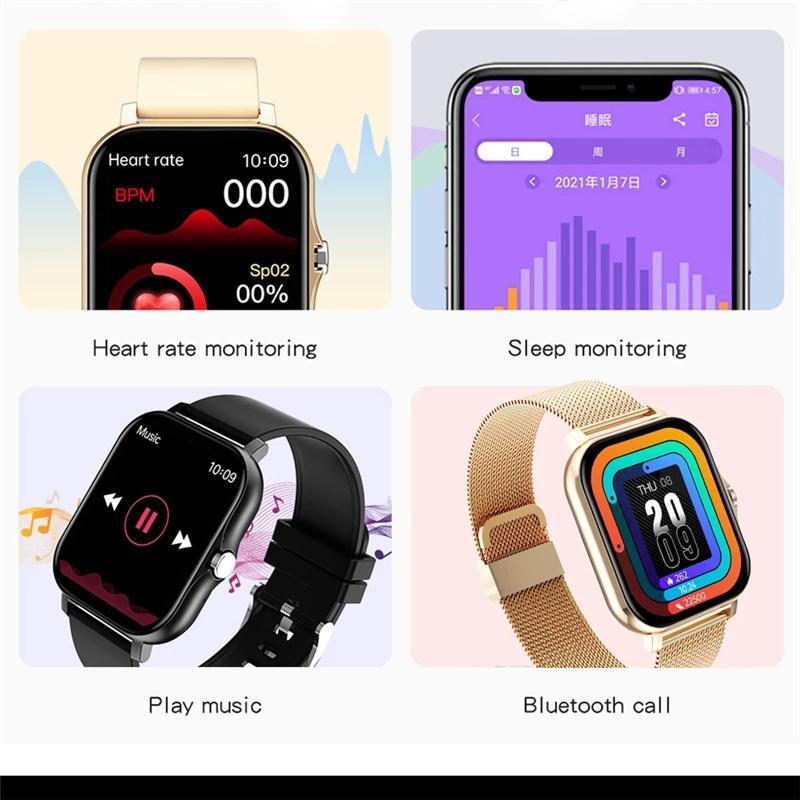 Đồng Hồ Thông Minh Màn Hình Cảm Ứng 1.69 inch Hỗ Trợ Theo Dõi Sức Khỏe Android IOS