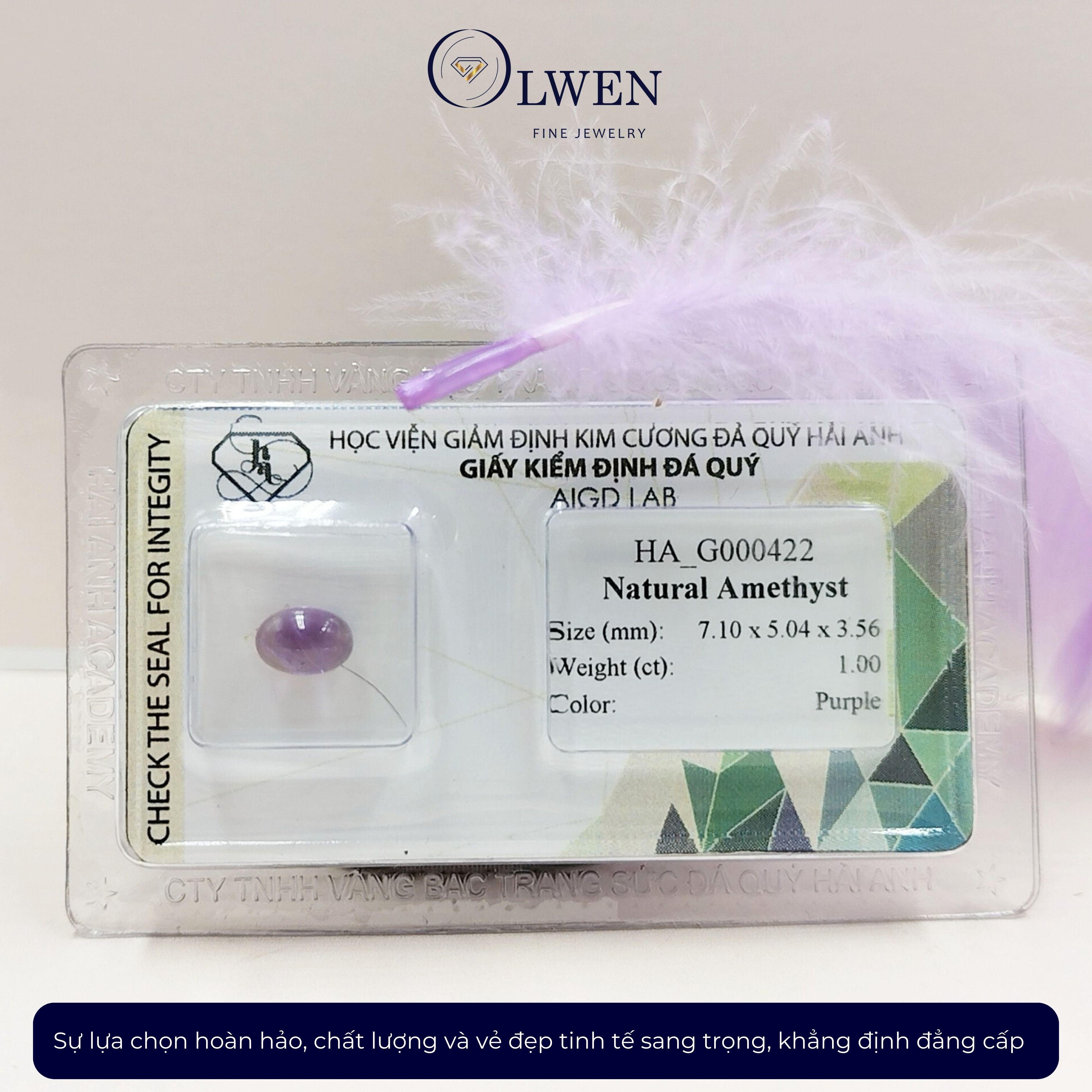 Viên đá thạch anh tím ( Amethyst ) thiên nhiên  HA_G000422