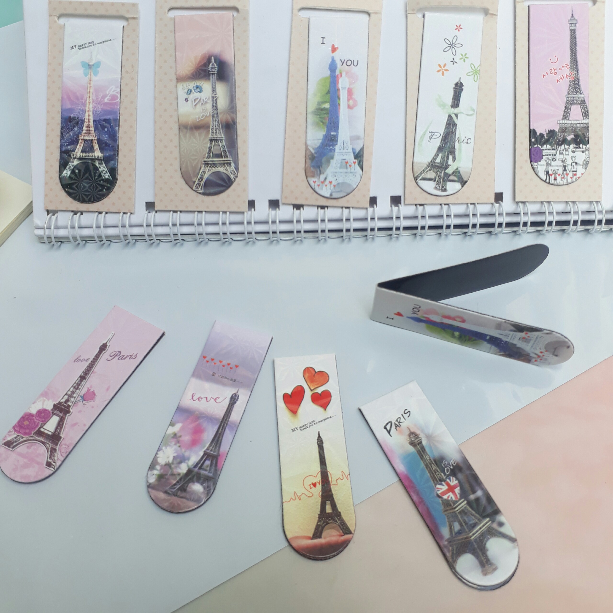 Combo 5 Bookmark Nam Châm Đánh Dấu Sách - Tháp Eiffel