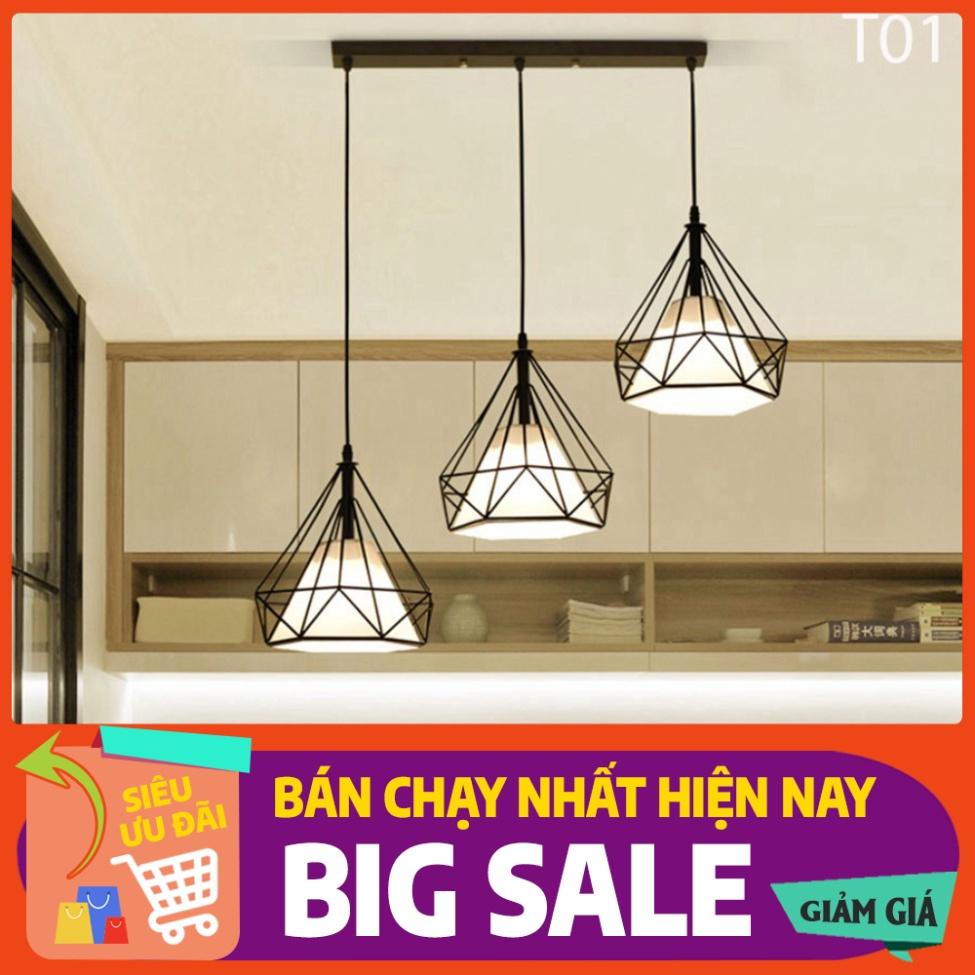 Đèn thả kim cương đen khung sắt sơn tĩnh điện phi 250-T01