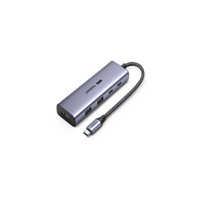 Ugreen 90376 8K60hz 4K144Hz 10Gbps Bộ chuyển 5 in 1 USB Type-C sang 2 cổng USB-C 3.2 + 2 cổng USB-A 3.2 + 1 cổng HDMI 2.1 CM500 - Hàng chính hãng