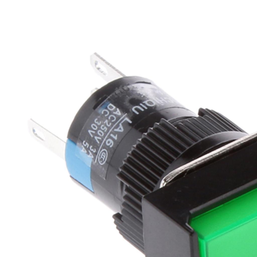 2-6pack DC 24V Push Button Momentary Self Reset Rectangle Switch w/ LED Light