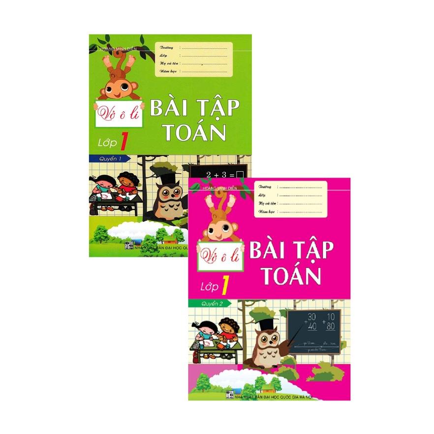 Sách - Combo Vở Ô Li Bài Tập Toán Lớp 1 Quyển 1 Và Quyển 2