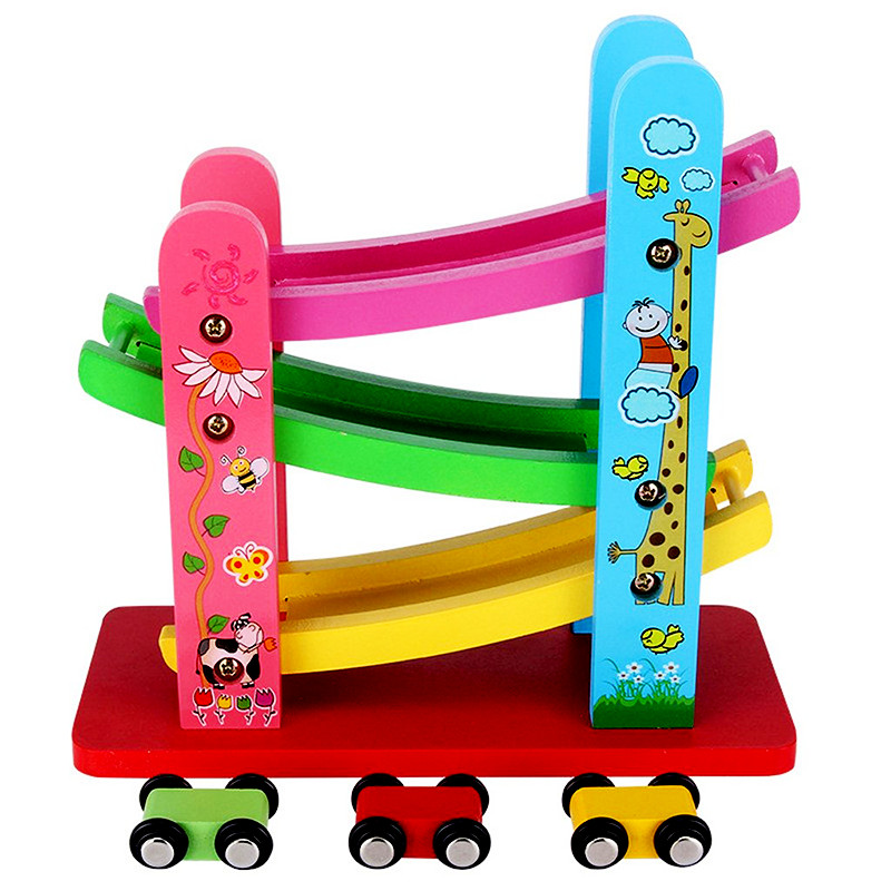 Đồ chơi gỗ cao cấp- Xe cầu trượt mini 3 tầng Nemotoys