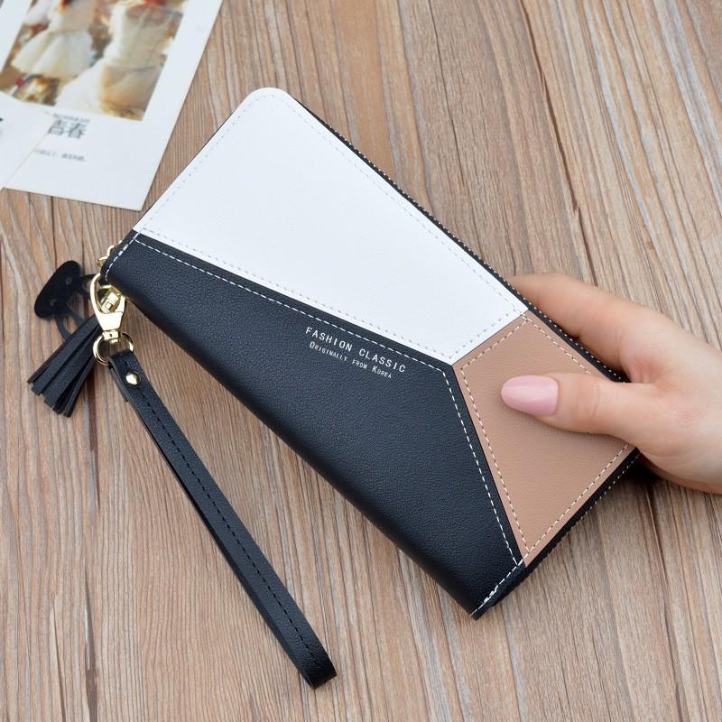 Ví Bóp Nữ Cầm Tay Da Mềm Phối Màu Đẹp VD06