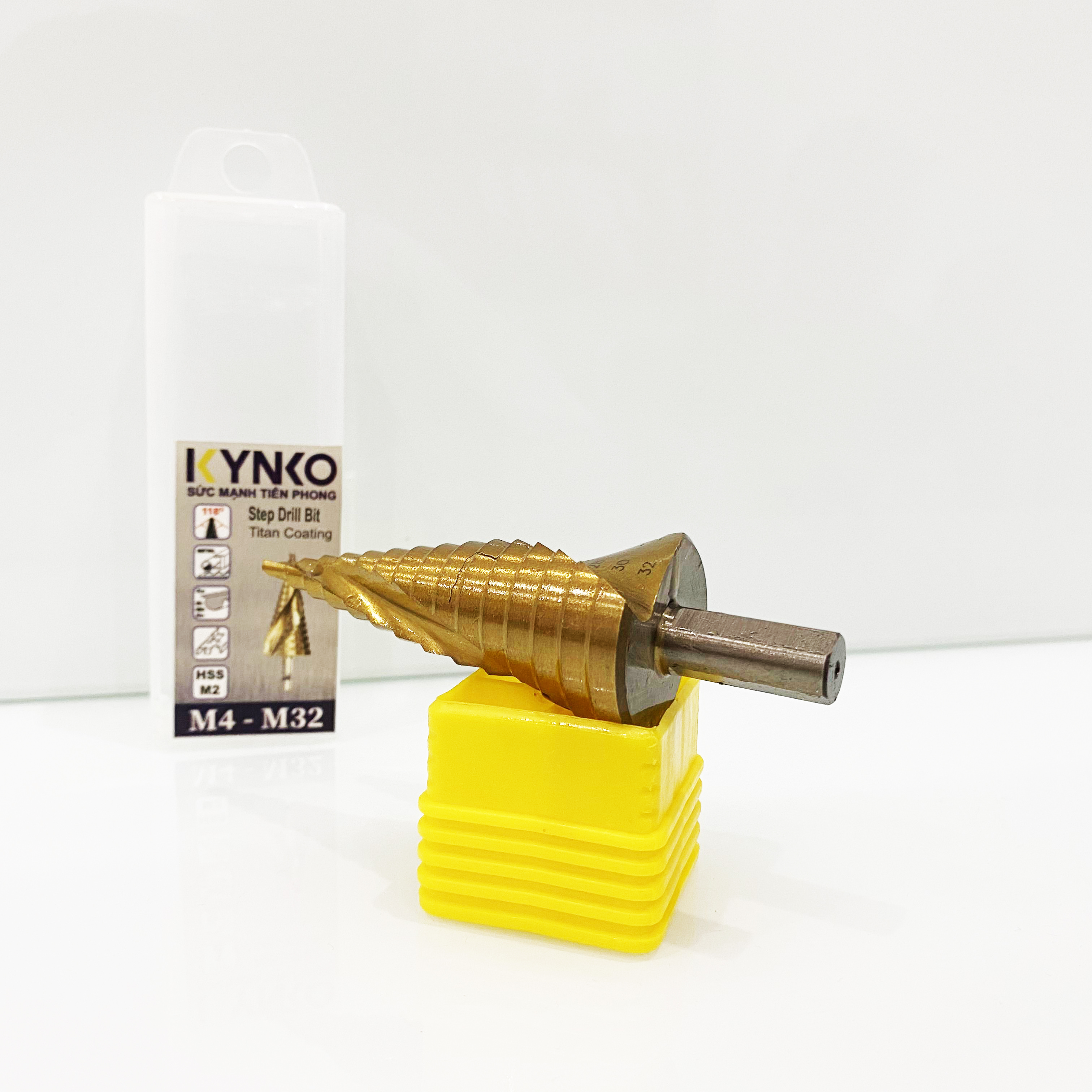 Mũi khoan tháp HSS-M2 đường kính khoan 4-32mm phủ titan siêu cứng KYNKO