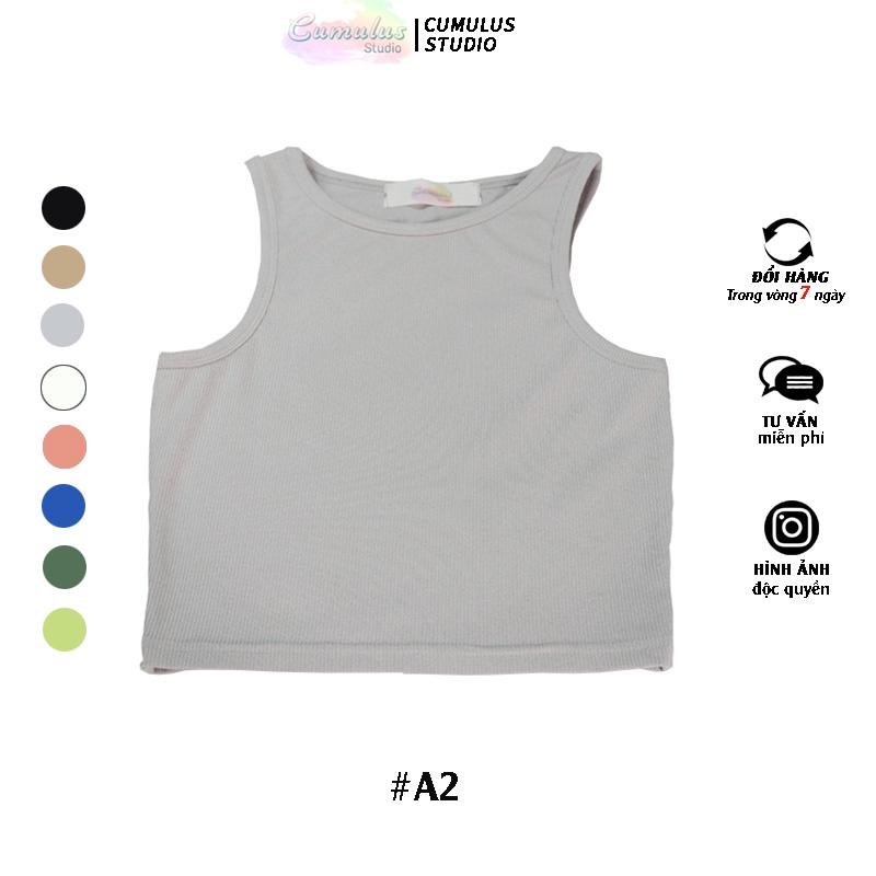 Áo croptop sát nách basic Cumulus chất thun gân A02