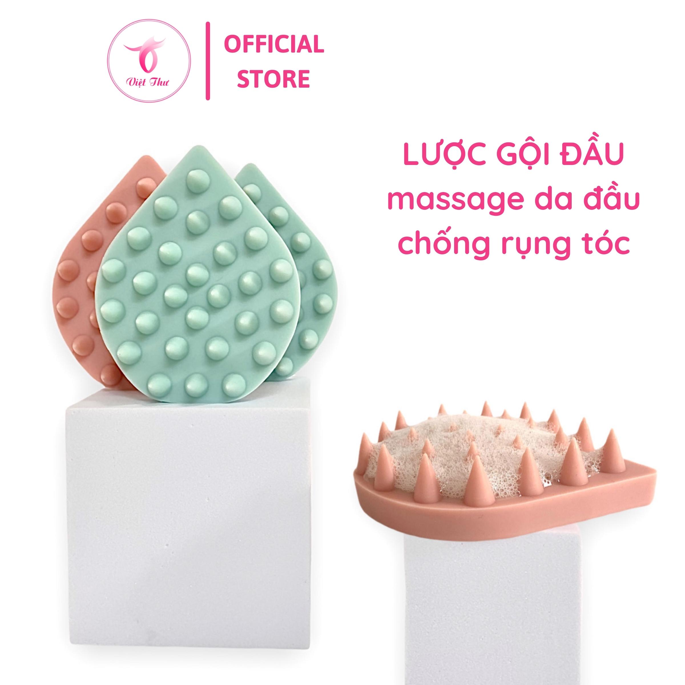 Lược gội đầu, massage đầu silicon cao cấp bảo vệ tóc yếu,  làm sạch tóc và da đầu hiệu quả Việt Thư