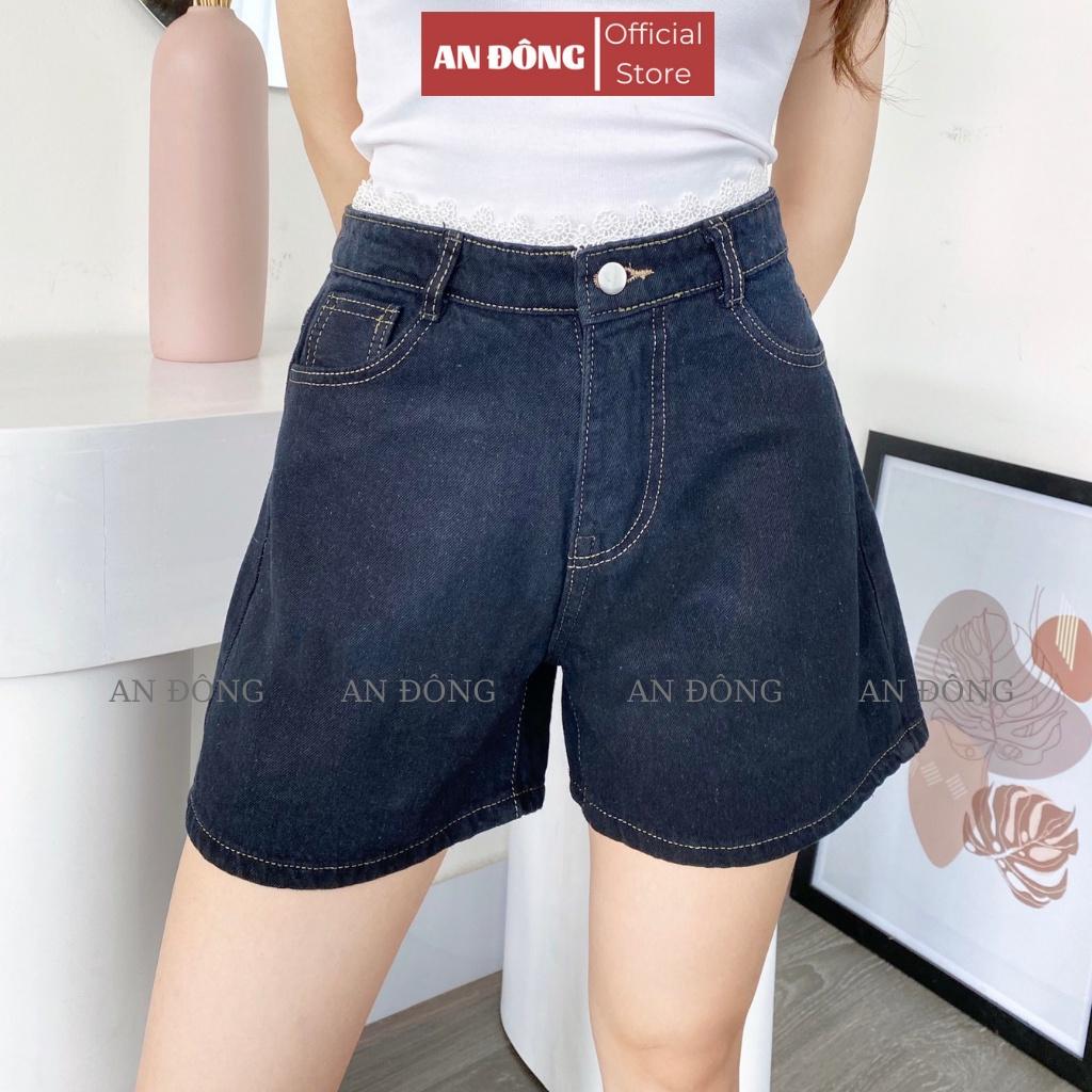 Quần Đùi Jean, Short Ngố Jean Ống Rộng Lưng Cao Phối Ren