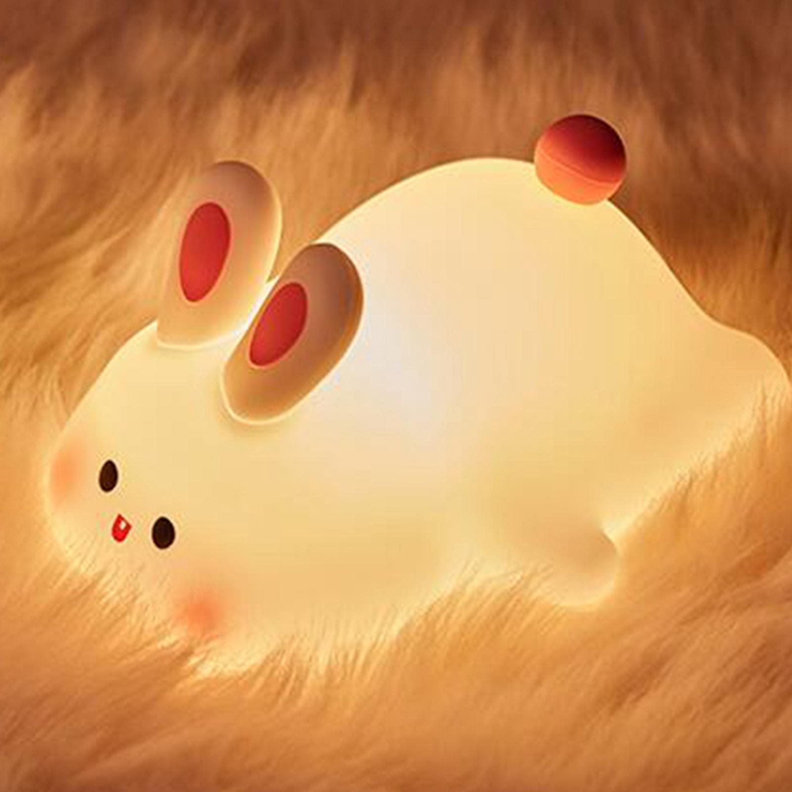 Rabbit Night Light Kids LED USB Bunny Bedside Lamp for Sleeping Bedroom Home