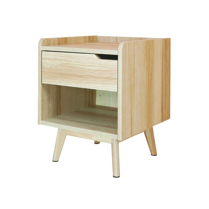 SB Furniture, KC-PLAY, Jabo Bedside Cabinet, Lindberg Oak Color, W40xD40xH50 cm.