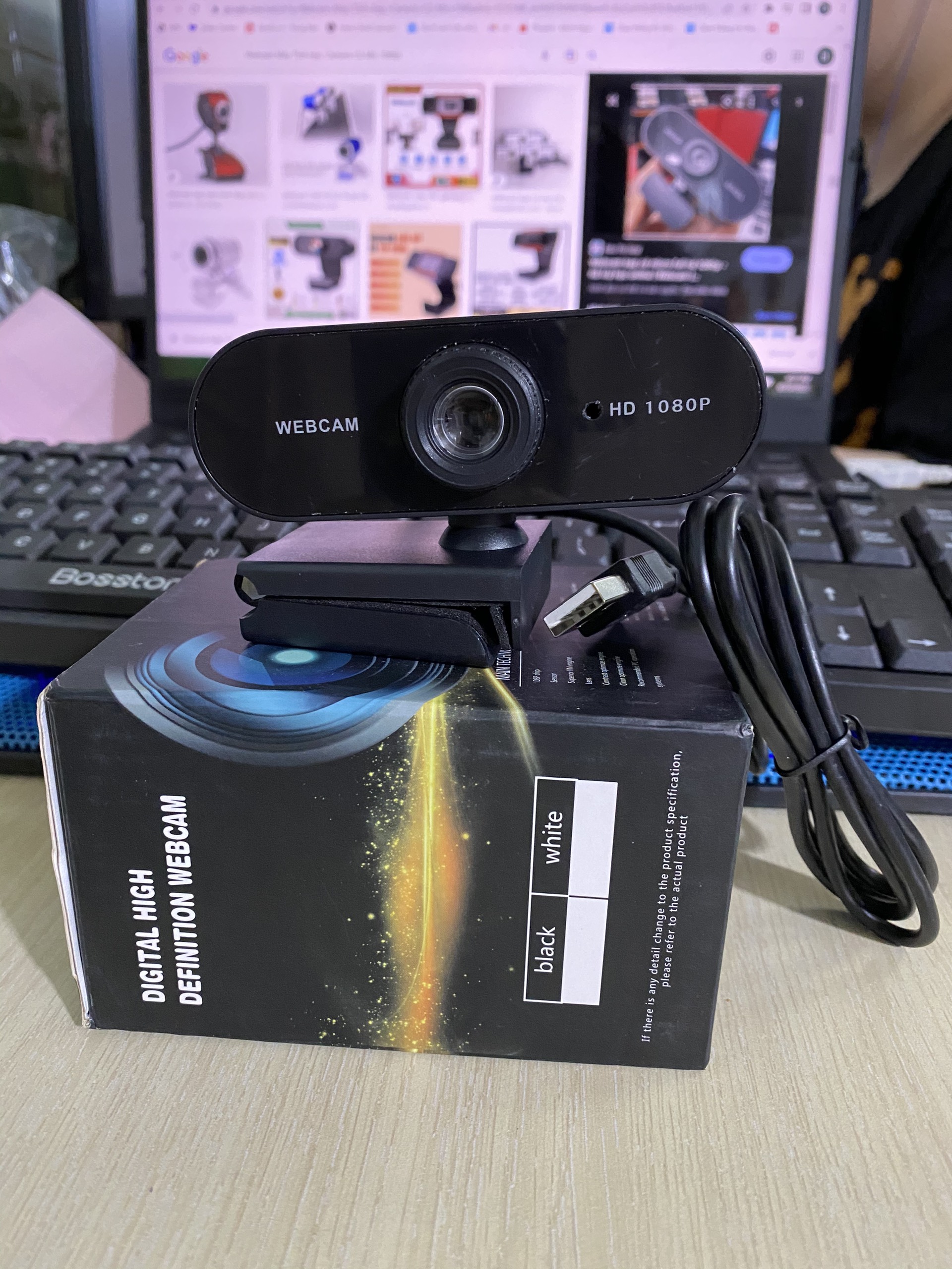 Webcam Máy Tính kẹp, Camera Có Mic 1080p Cho Laptop Học Online ZOOM, Trực Tuyến- Hội Họp-Gọi Video Hình Ảnh Sắc Nét