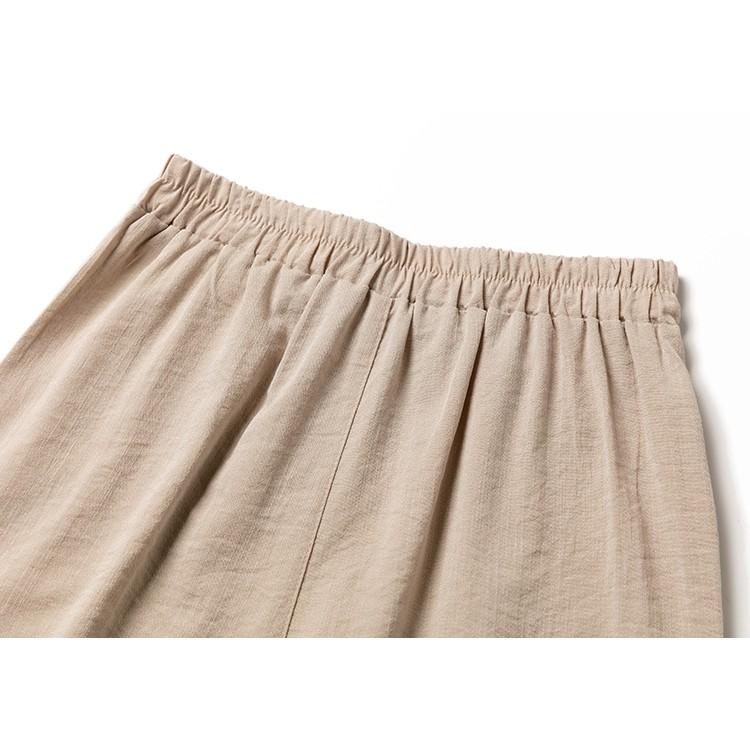 Quần đũi ống rộng cúc khoá chun lưng dáng lỡ kiểu Nhật -Quần ống suông khóa trước dáng lửng siêu HOT