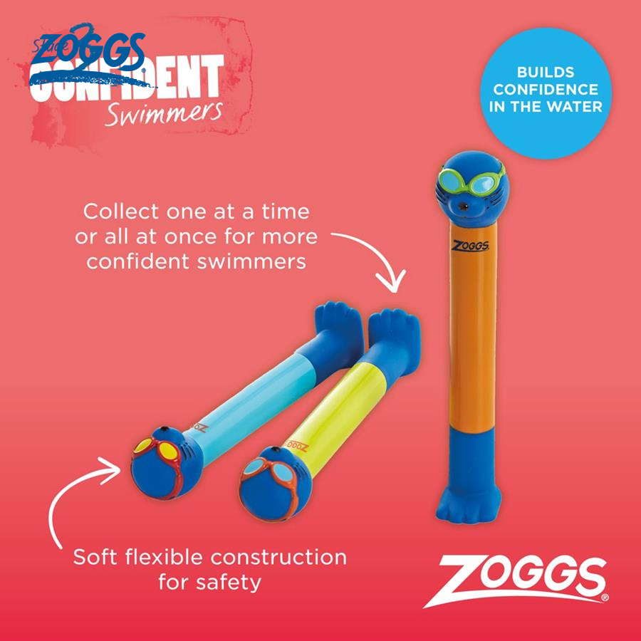 Đồ chơi dưới nước unisex Zoggs ZOGGY DIVE STICK 3PCS PACK - 465393