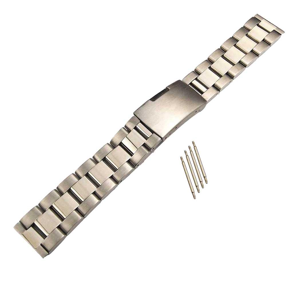 Silver Solid Stainless Steel Replacement Bracelet Wristwatch Band Strap
